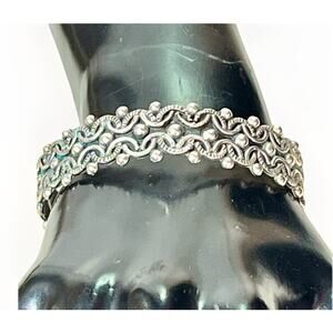 VTG TAXCO 925 Sterling Silver Southwestern Cuff Bracelet Rope Dot Size 7 - 21g